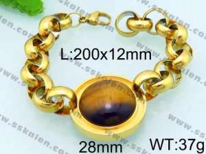 Stainless Steel Stone Bracelet - KB67064-Z