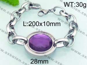 Stainless Steel Stone Bracelet - KB67069-Z