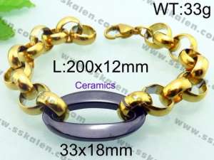 Stainless Steel Gold-plating Bracelet - KB67561-Z