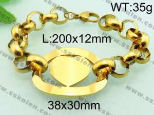 Stainless Steel Gold-plating Bracelet - KB67569-Z