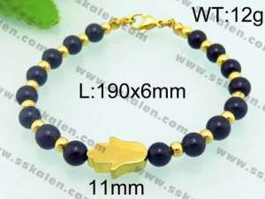 Stainless Steel Stone Bracelet - KB67624-K