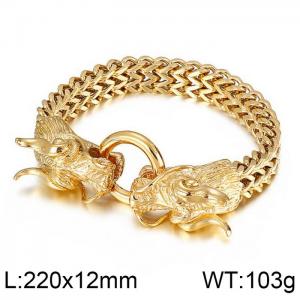 Stainless Steel Gold-plating Bracelet - KB67835-BD