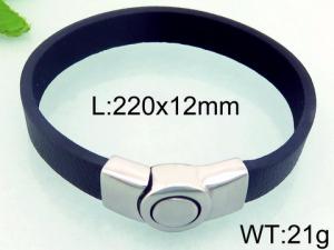 Stainless Steel Leather Bracelet - KB67840-BD