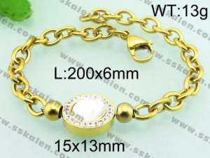 Stainless Steel Stone Bracelet - KB68149-Z