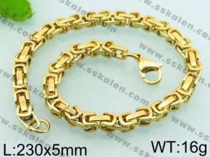 Stainless Steel Gold-plating Bracelet - KB68732-H
