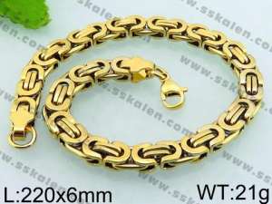 Stainless Steel Gold-plating Bracelet - KB68735-H