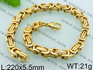 Stainless Steel Gold-plating Bracelet - KB68743-H
