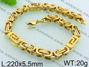 Stainless Steel Gold-plating Bracelet - KB68801-H