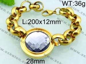 Stainless Steel Stone Bracelet - KB69286-Z
