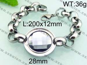 Stainless Steel Stone Bracelet - KB69289-Z