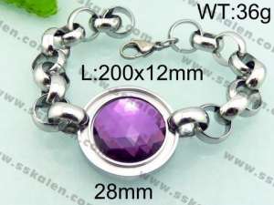 Stainless Steel Stone Bracelet - KB69290-Z