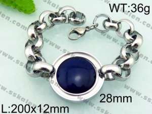 Stainless Steel Stone Bracelet - KB69291-Z