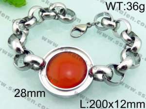 Stainless Steel Stone Bracelet - KB69292-Z