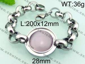 Stainless Steel Stone Bracelet - KB69293-Z