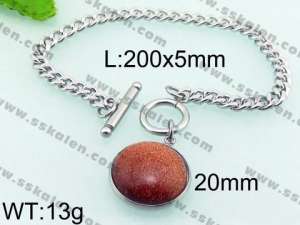 Stainless Steel Stone Bracelet - KB69518-Z
