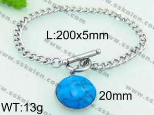 Stainless Steel Stone Bracelet - KB69520-Z