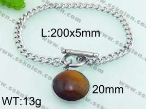 Stainless Steel Stone Bracelet - KB69522-Z
