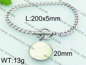 Stainless Steel Stone Bracelet - KB69526-Z