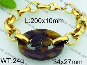 Stainless Steel Gold-plating Bracelet - KB70551-Z
