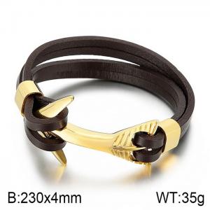 Leather Bracelet - KB73812-BD