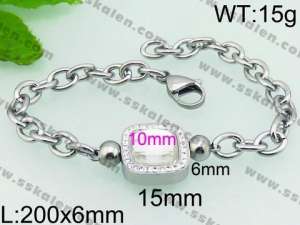Stainless Steel Stone Bracelet - KB73836-Z