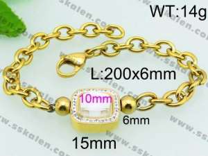 Stainless Steel Stone Bracelet - KB73840-Z