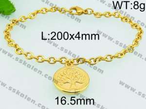 Stainless Steel Gold-plating Bracelet - KB74422-Z
