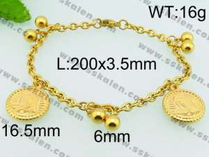 Stainless Steel Gold-plating Bracelet - KB74525-Z