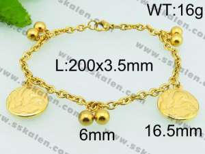 Stainless Steel Gold-plating Bracelet - KB74766-Z