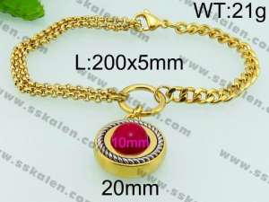 Stainless Steel Gold-plating Bracelet - KB75076-Z
