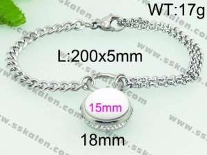 Stainless Steel Stone Bracelet - KB75166-Z