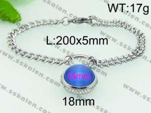 Stainless Steel Stone Bracelet - KB75167-Z