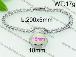 Stainless Steel Stone Bracelet - KB75168-Z