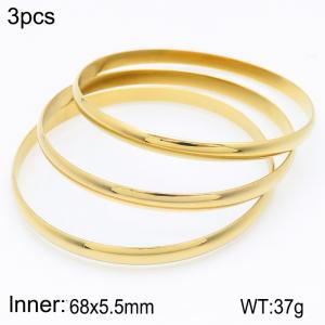 Stainless Steel Gold-plating Bangle - KB75525-LO