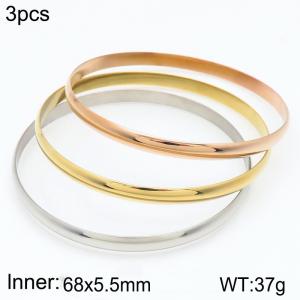 Stainless Steel Gold-plating Bangle - KB75527-LO