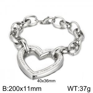Stainless Steel Stone Bracelet - KB77456-Z
