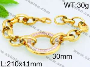 Stainless Steel Gold-plating Bracelet - KB80497-Z