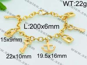 Stainless Steel Gold-plating Bracelet - KB80795-Z