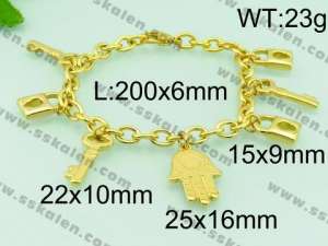 Stainless Steel Gold-plating Bracelet - KB80796-Z