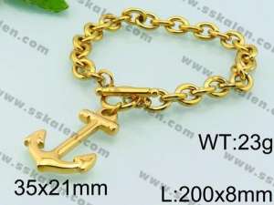 Stainless Steel Gold-plating Bracelet - KB80802-Z