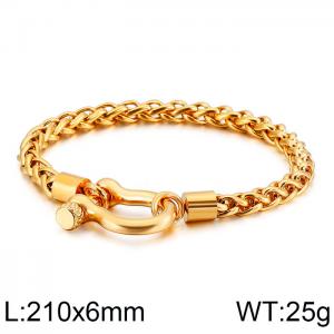 Stainless Steel Gold-plating Bracelet - KB81434-K