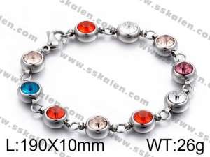 Stainless Steel Stone Bracelet - KB83423-K
