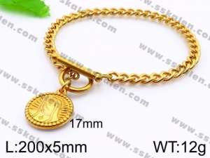Stainless Steel Gold-plating Bracelet - KB83609-Z
