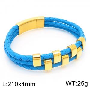 Stainless Steel Leather Bracelet - KB83968-K
