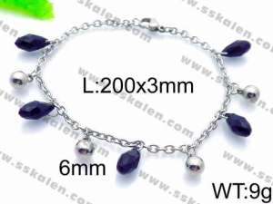 Stainless Steel Stone Bracelet - KB84013-Z