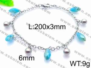 Stainless Steel Stone Bracelet - KB84016-Z