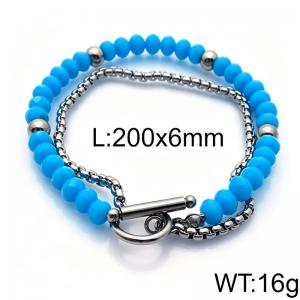 Stainless Steel Stone Bracelet - KB84033-Z
