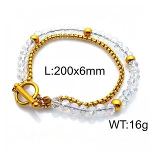 Stainless Steel Stone Bracelet - KB84038-Z