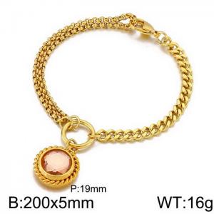 Stainless Steel Gold-plating Bracelet - KB85381-Z