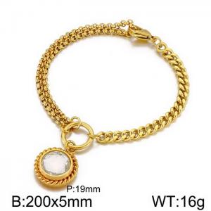 Stainless Steel Gold-plating Bracelet - KB85383-Z